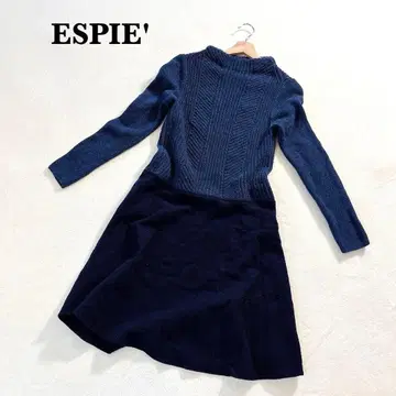 에스피에 ESPIE' 니트 원피스 긴팔 38~40 네이비 블랙
