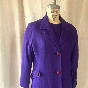 USA 빈티지 라즈베리 코트 원피스 셋업 60s 레트로