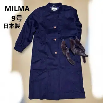 MILMA 보라색, 퍼플 롱 코트 스톨 세트 9호 사이즈 레트로 25