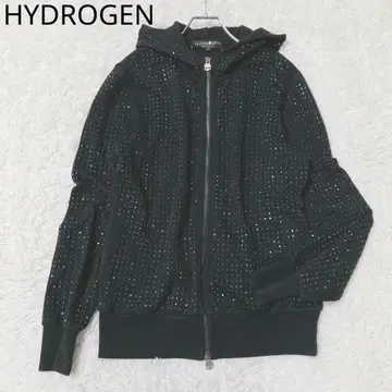 하이드로겐 후드티 집업 스터드 후드 부착 코튼 100% 블랙