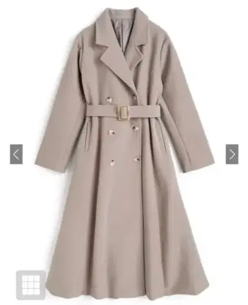 GRL 벨트 포함 페이크 울 플레어 롱 코트