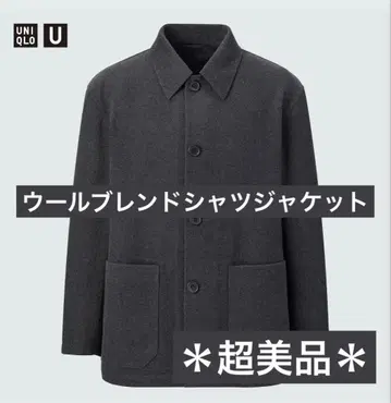 *컨디션 최상* 유니클로 UNIQLO 울 블렌드 셔츠 자켓 S