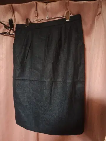 레리안 울 100% 헤링본 미디 스커트 빅 사이즈