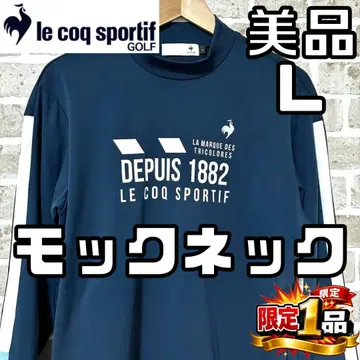 [ 선착순 ] 르꼬끄골프 남성용 긴팔 모크넥 셔츠 L 네이비