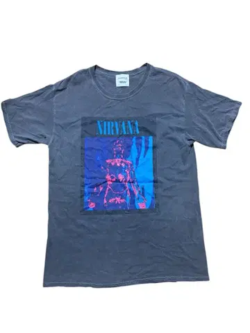 NIRVANA 그래픽 T셔츠 그레이 인소니아 프로젝트 밴드T