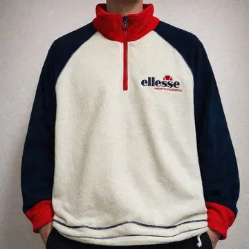 [ ellesse ] 엘레쎄 하프 지퍼 플리스 바이컬러 구제 의류