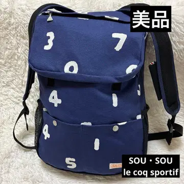 새상품급 소우소우 르꼬끄 스포르티브 캔버스 백팩 네이비 백팩