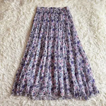 SOIL 플라워 프린트 플레어 스커트 미니 꽃무늬 화이트 2 사이즈