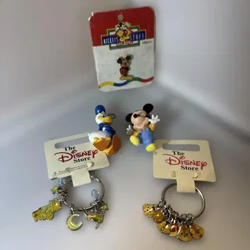 디즈니 키링 배지 세트 미키 푸우 레트로