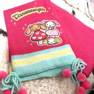 헤이세이 레트로 산리오 시나몬 엔젤스 머플러 체리 폼폼