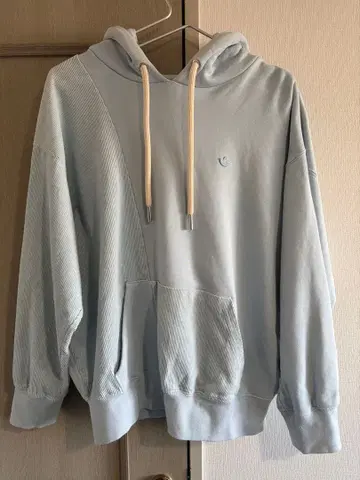 adidas originals 코듀로이 믹스 후드티 스카이블루