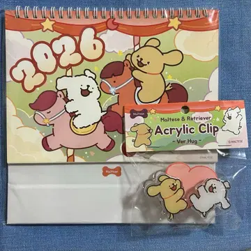 [ 미개봉 ] 몰티즈 치즈 아크릴 클립 세트