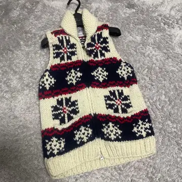 컨디션 최상 Kanata 카나타 코위찬 니트 베스트 집업 SM 눈꽃