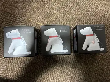 [ 미사용 ] 소프트뱅크 하얀 강아지 아빠 봉제 인형 스트랩 3개 세트