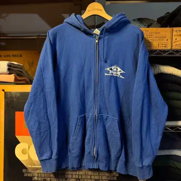 Y2K PIKO 풀 집업 후드 맨투맨 파랑 페이드 아노짱