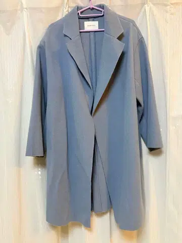 archives 블루 롱 코트 오픈 프론트