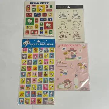 레트로 씰 4개 세트 헬로키티 스누피 외