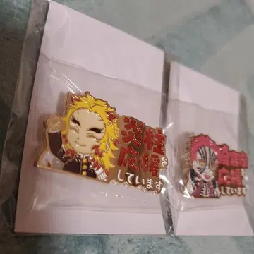 귀멸의 칼날 렌고쿠 쿄쥬로 아카자 귀멸 극장 응원 핀 배지 세트