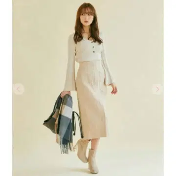 COCO DEAL 셔링 크레이프 하이웨스트 타이트 스커트