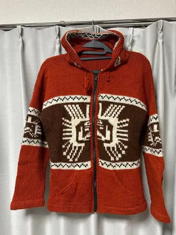 집업 후드 니트 스웨터