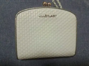 질스튜어트 가마구치 블루 편직 가죽 천연 가죽 블레이즈 접이식 지갑