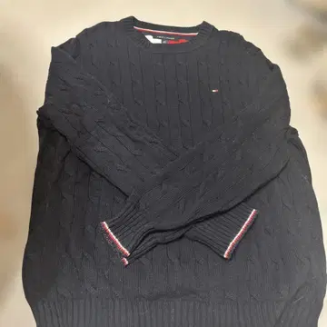 TOMMY HILFIGER 네이비 케이블 니트 L 새상품급