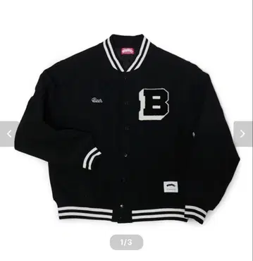 NONBEE 'B' 패치 스타디움 점퍼 블랙