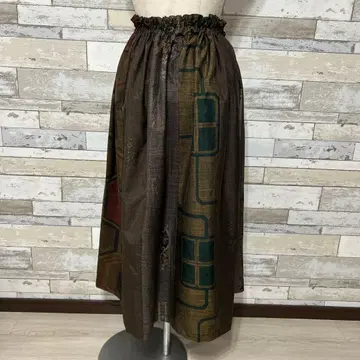 오시마 명주 리메이크 패치워크 롱 스커트