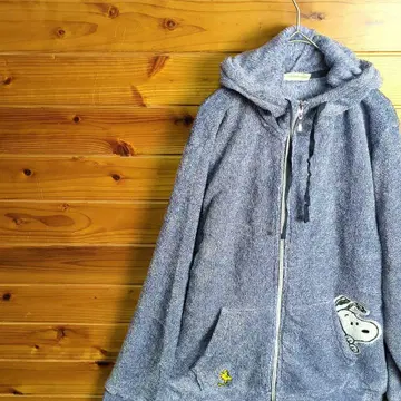 후드티 타월 원단 스누피 우드스탁 파랑 화이트 집업 후드