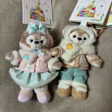 상하이 디즈니 2025 겨울 신상 더피 셰리메이 봉제 인형 키링