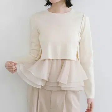 COCO DEAL 코코딜 페플럼 블라우스 레이어드 니트