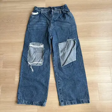 MAISON SPECIAL 데미지 와이드 데님 팬츠