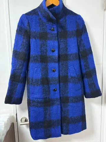 ICB 롱 코트 JP 9 청흑 체크