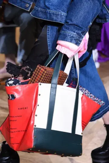 sacai 토트백 에나멜 캔버스 사카이 백