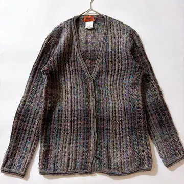 이탈리아제 모헤어 혼방 MISSONI 멀티 컬러 V넥 울 가디건 2