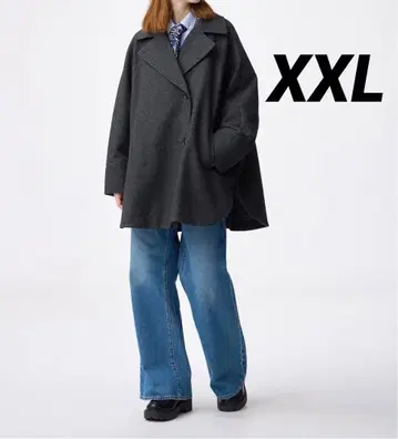 GU 코지 멜톤 케이프 코트 XXL