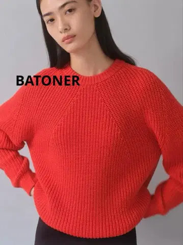 BATONER 바토너 시그니처 크루넥 니트 VERMILLION