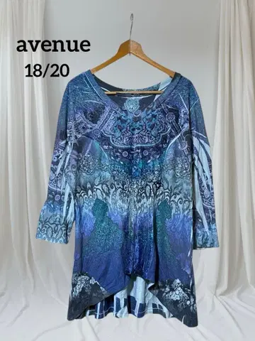 avenue 다색 그라데이션 칠부 소매 튜닉 18/20