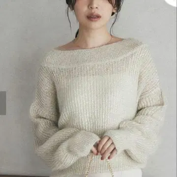 라 부티크 봉봉 키드 모헤어 라메 크롭 니트