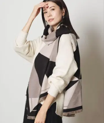 Elura 캐시미어 터치 유리 스톨 머플러 스톨 그레이 베이지