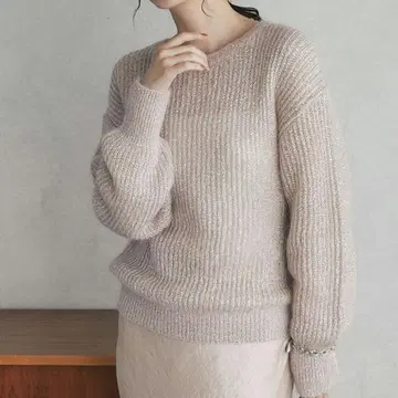 러브틱 봉봉 키드 모헤어 라메 크루 니트