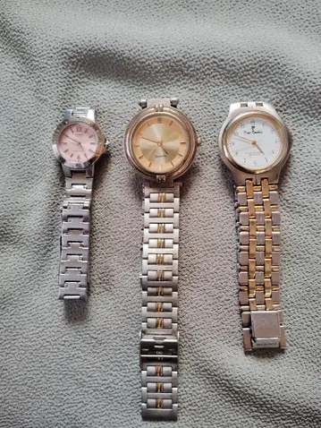 작동 CASIO 피에르 가르뎅 외 아날로그 쿼츠 손목시계 3개 세트