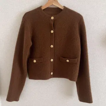 anuans 라쿤 블렌드 노카라 니트 자켓