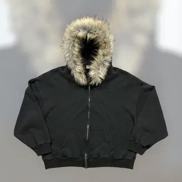 L 퍼 집업 후드티 블랙 y2k 해외 스트릿 스케이터