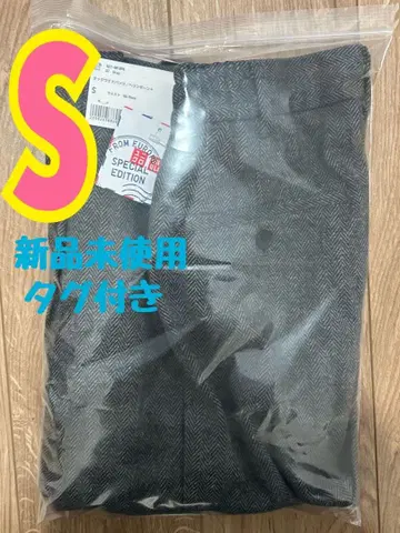 유니클로 유럽 특별 컬렉션 턱 와이드 팬츠 헤링본 그레이 S