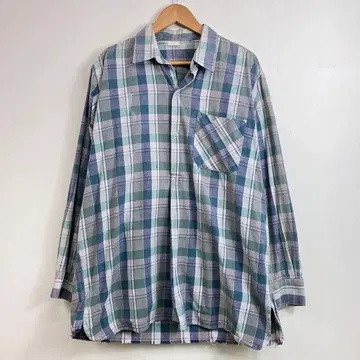 유로 빈티지 그랑파 셔츠 풀오버 블루 그린 배색