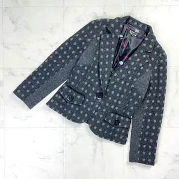 소니아 리키엘 도트 무늬 슬림 울 테일러드 자켓 38*MD1432
