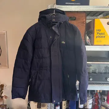 Lacoste 코튼 피케 다운 자켓 네이비