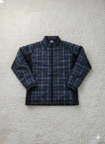 PUMA 블랙 체크 무늬 다운 자켓 XXL