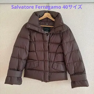 Salvatore Ferragamo 브라운 다운 자켓 40